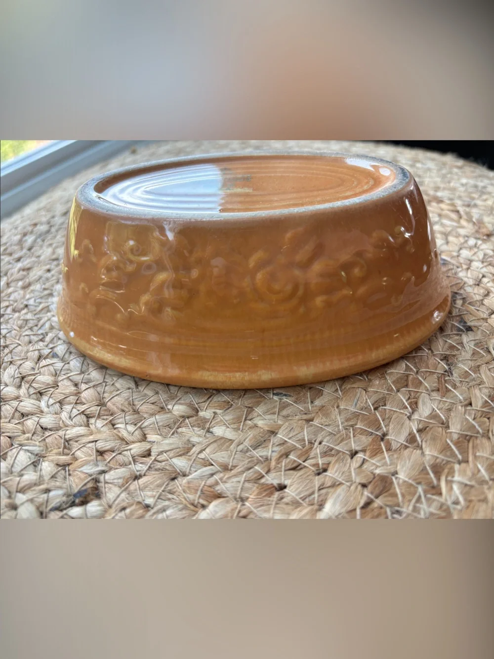 Vintage Homer Laughlin 6” Orange Embossed Ceramic Oval Baker Dish Pumpkin
